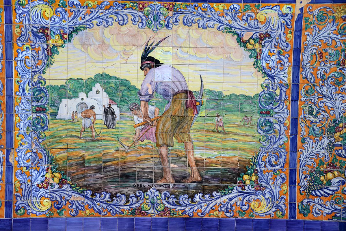 11-10 Tiled Image In Plaza Espana of The Missionary Work of Religious Orders In Mendoza